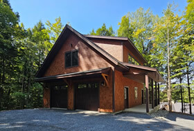 Two story home with a two car garage.